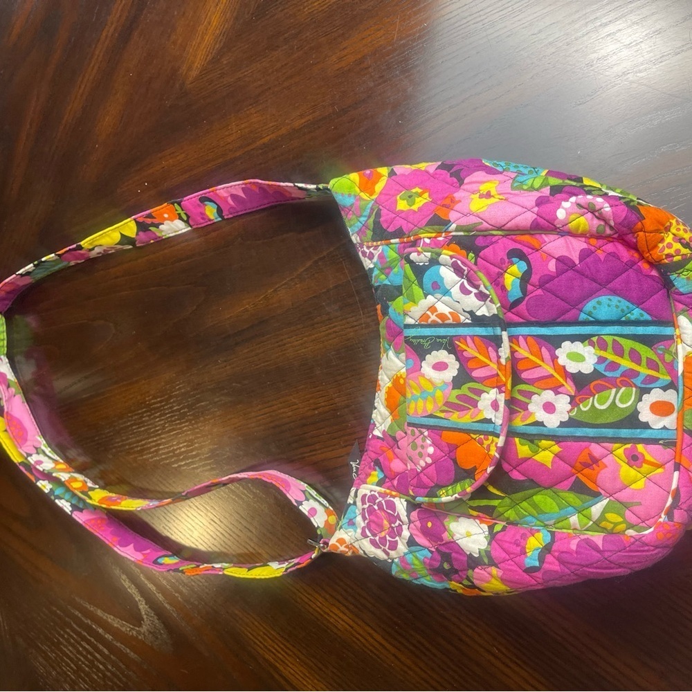 Vera Bradley Pink and Purple Quilted Shoulder Bag - Picture 9 of 14